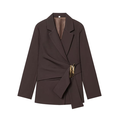 Womens Denim Button Detail Pants Suit