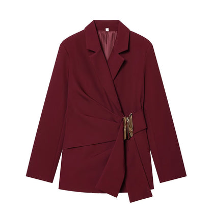 Womens Denim Button Detail Pants Suit