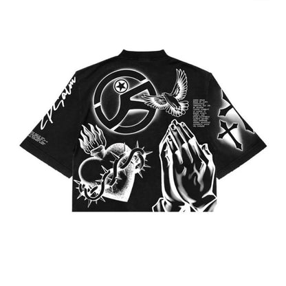 Womens Digital Print Round Neck T-Shirt