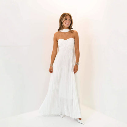 Womens Elegant Pleated Dress
