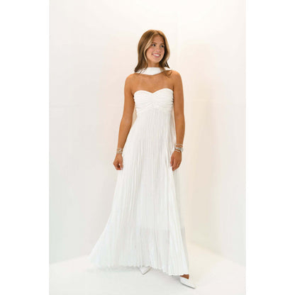 Womens Elegant Pleated Dress