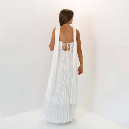 Womens Elegant Pleated Dress
