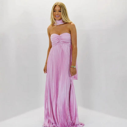 Womens Elegant Pleated Dress
