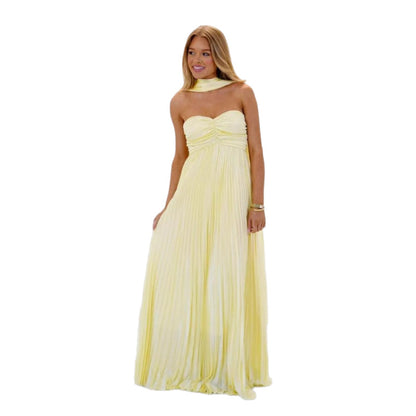 Womens Elegant Pleated Dress