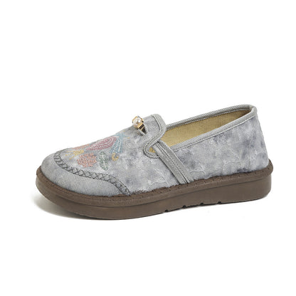 Womens Embroidered Flat Casual Shoes