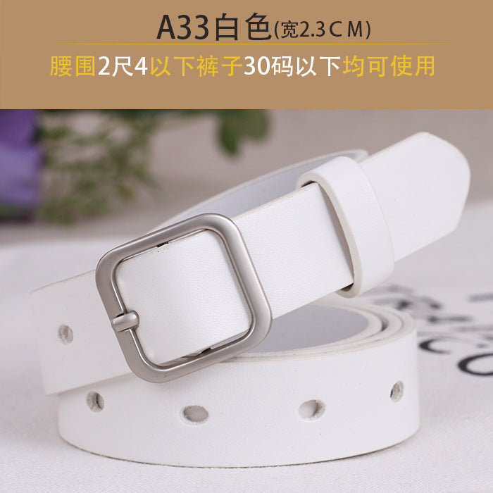 Womens Fashion Heart Buckle PU Leather Belt