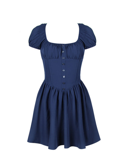 Womens Fishbone Slim Fit Bubble Sleeve Dress