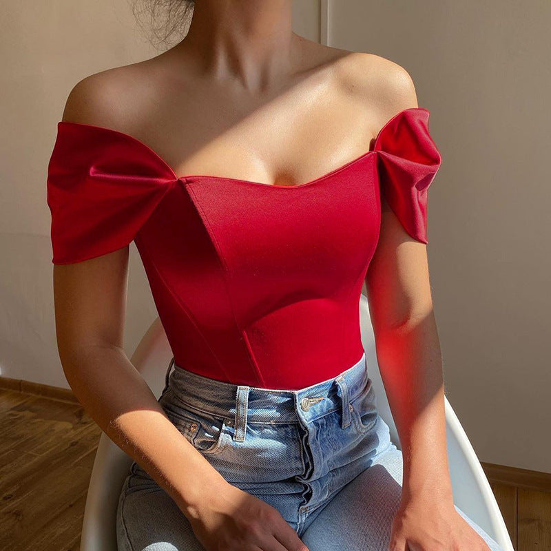Womens Fishbone Tube Top Summer Blouse
