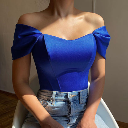 Womens Fishbone Tube Top Summer Blouse