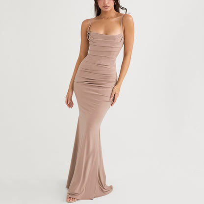 Womens Fishtail Backless Dress
