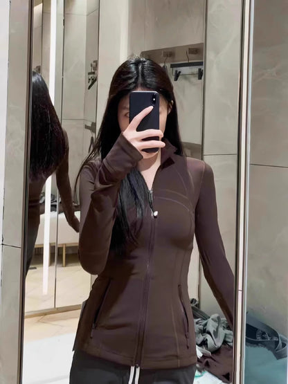 Womens Fitness Yoga Jacket Long Sleeve Sports Top