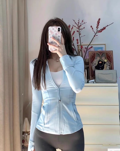 Womens Fitness Yoga Jacket Long Sleeve Sports Top