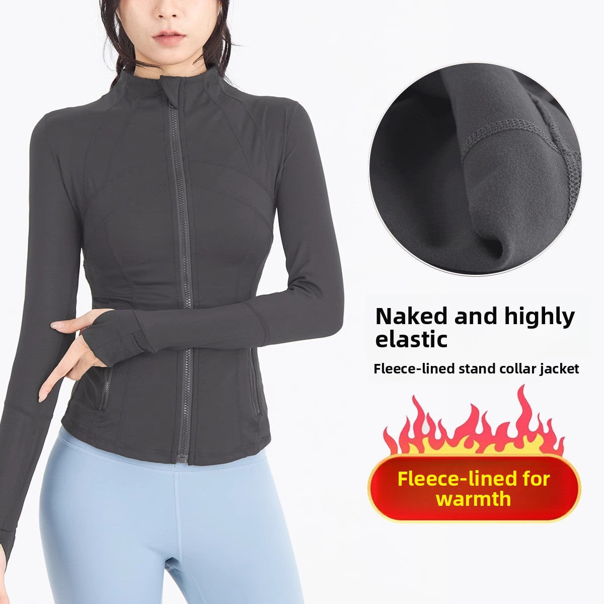Womens Fitness Yoga Jacket Long Sleeve Sports Top