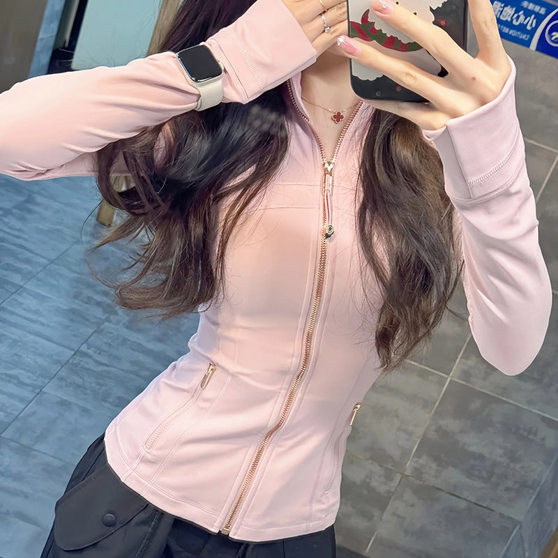 Womens Fitness Yoga Jacket Long Sleeve Sports Top