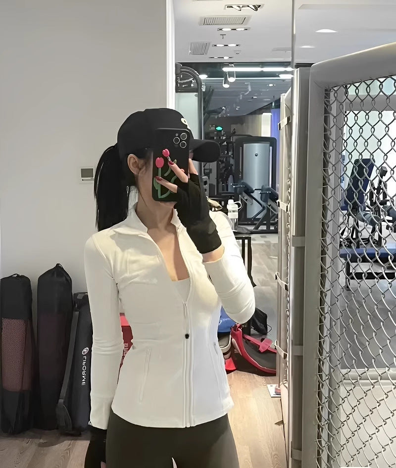 Womens Fitness Yoga Jacket Long Sleeve Sports Top