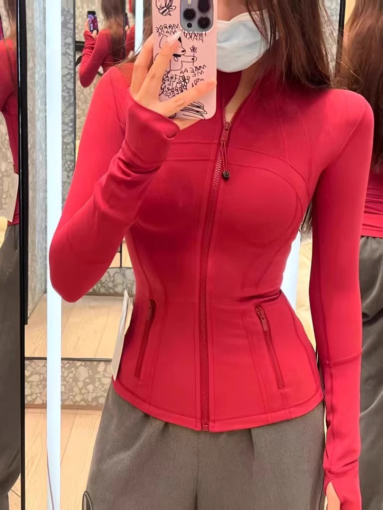 Womens Fitness Yoga Jacket Long Sleeve Sports Top