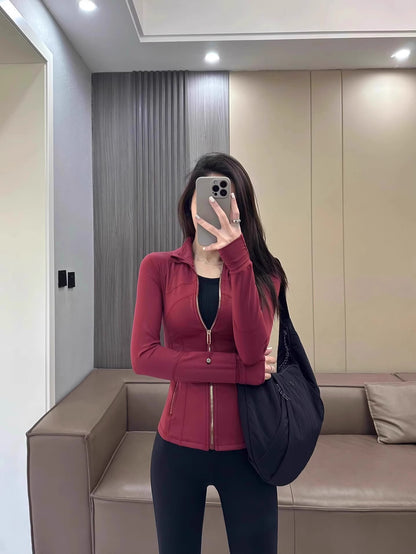 Womens Fitness Yoga Jacket Long Sleeve Sports Top