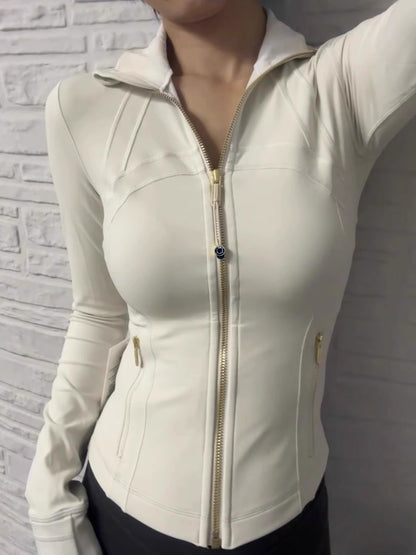 Womens Fitness Yoga Jacket Long Sleeve Sports Top