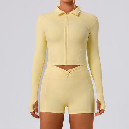Womens Fitness Yoga Top with Zipper