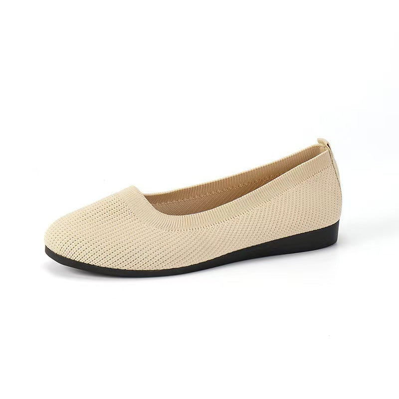 Womens Flat Bottom Knit Slipon Shoes