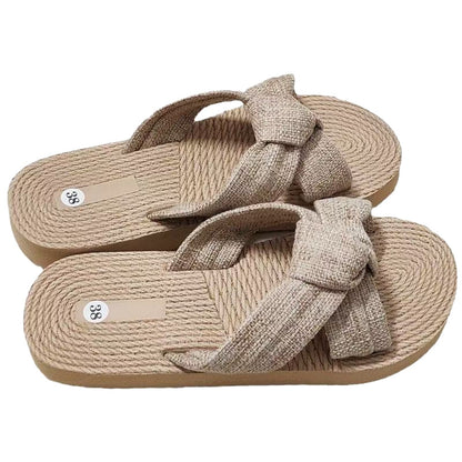 Womens Flat Sandals with Bowknot