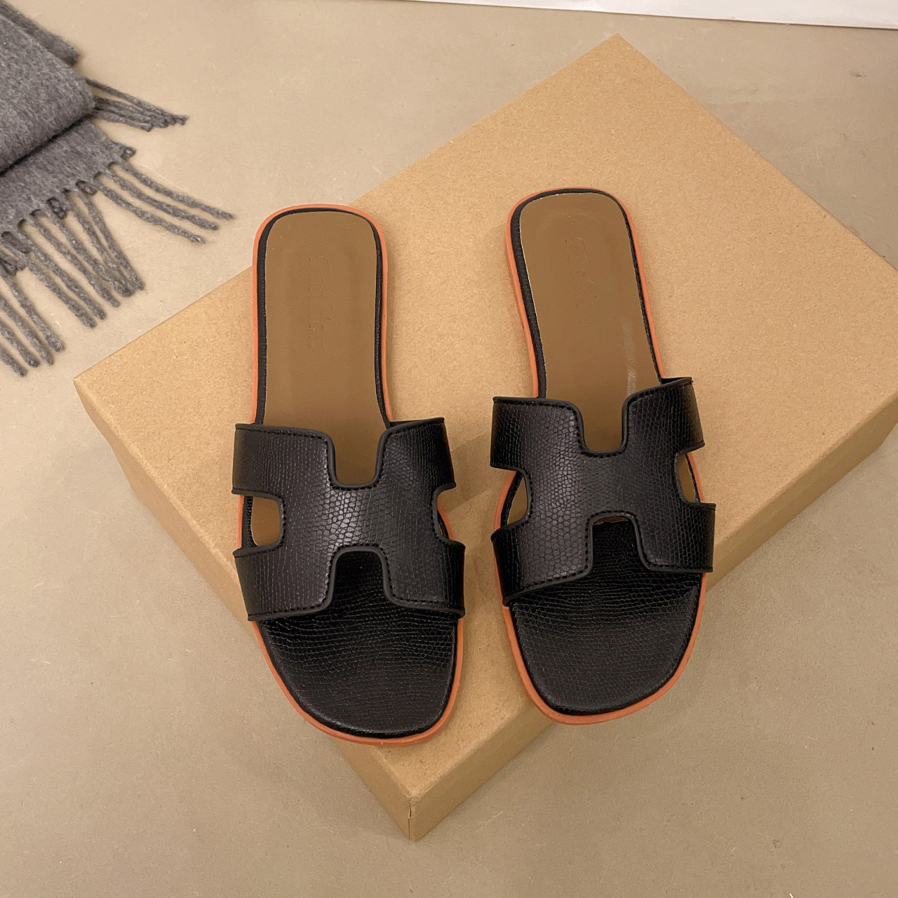 Womens Flat Slide Sandals