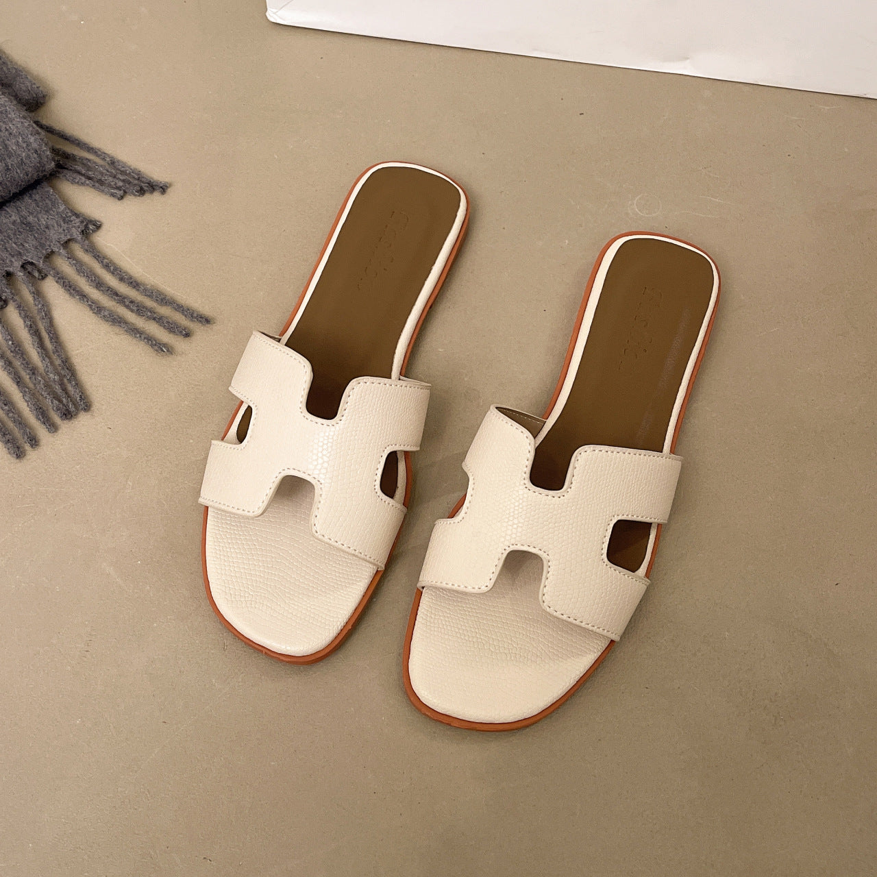 Womens Flat Slide Sandals