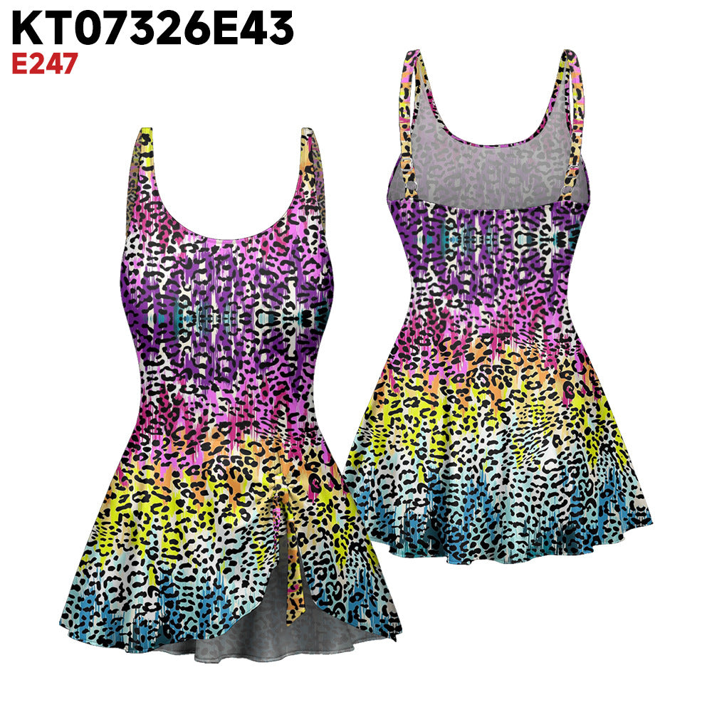 Womens Floral Backless One Piece Swimsuit