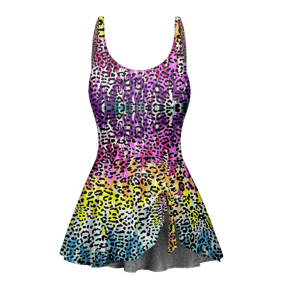 Womens Floral Backless One Piece Swimsuit