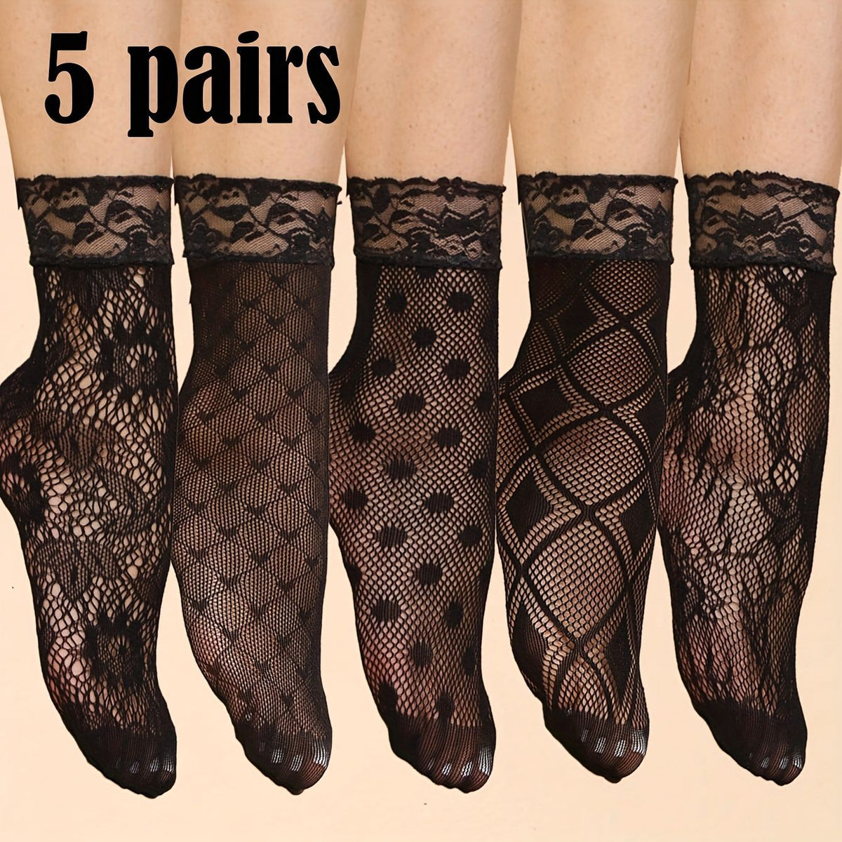 Womens Floral Mesh Ankle Socks Hollow Short Socks