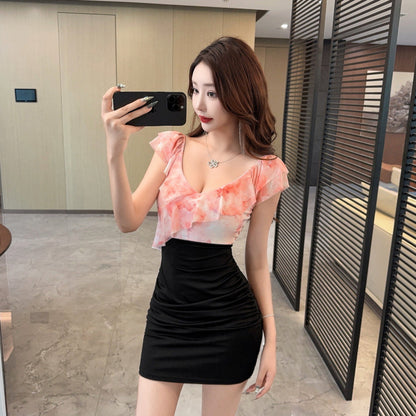 Womens Floral Mesh Dress