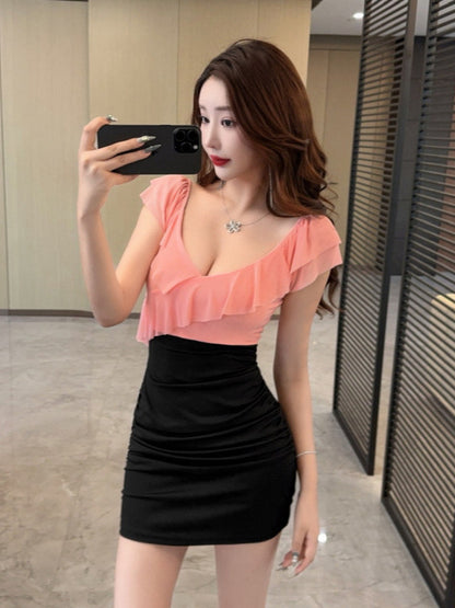 Womens Floral Mesh Dress
