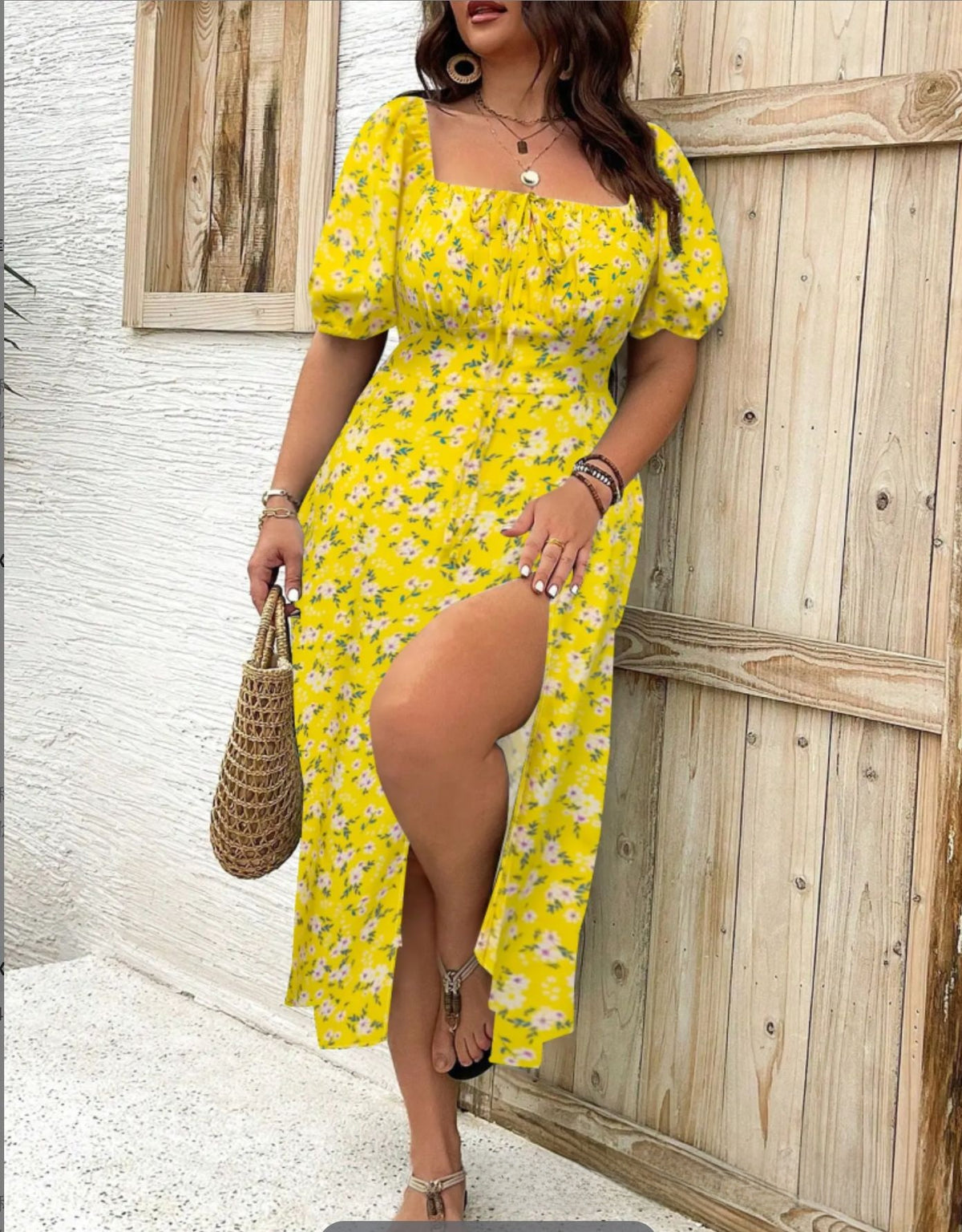 Womens Floral Print A-Line Summer Dress