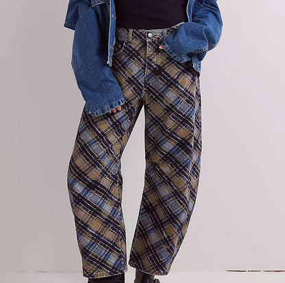 Womens Floral Printed Denim Cropped Pants