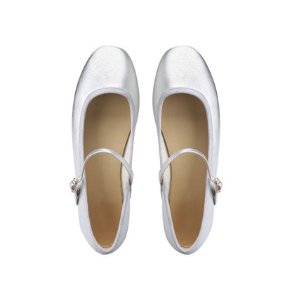 Womens French Style Flat Sole Mary Jane Loafers