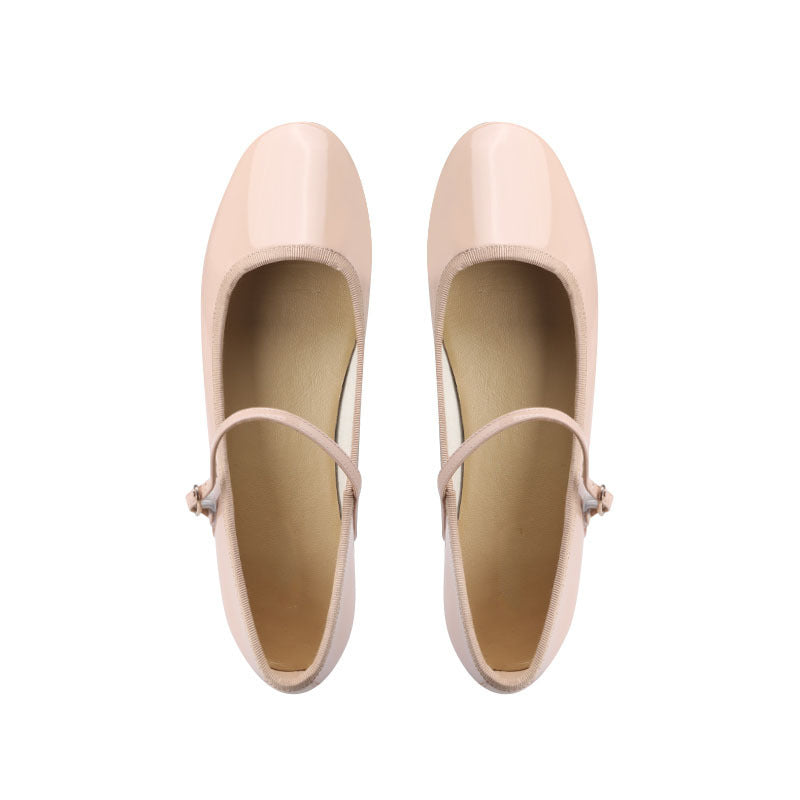 Womens French Style Flat Sole Mary Jane Loafers