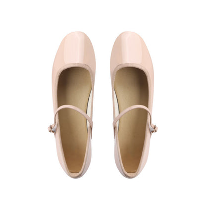 Womens French Style Flat Sole Mary Jane Loafers