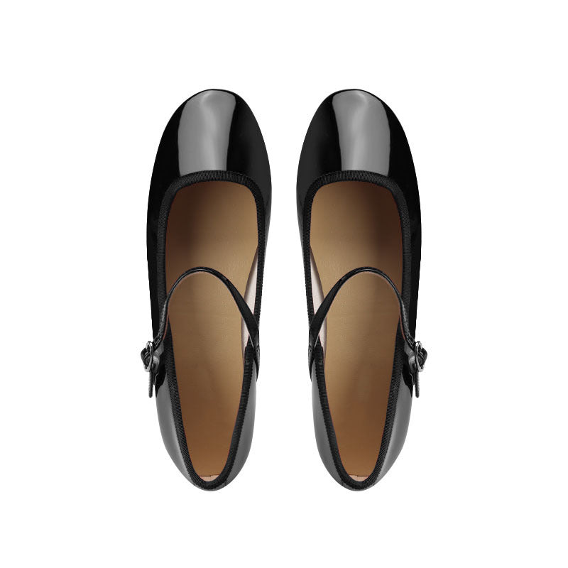Womens French Style Flat Sole Mary Jane Loafers