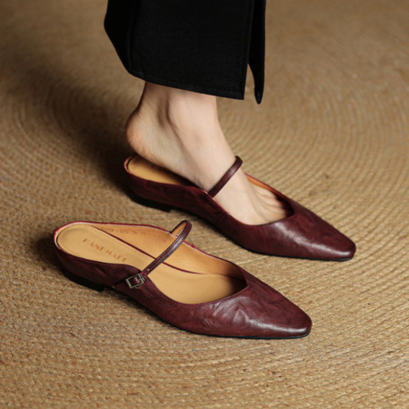 Womens Genuine Leather Wedge Sandals