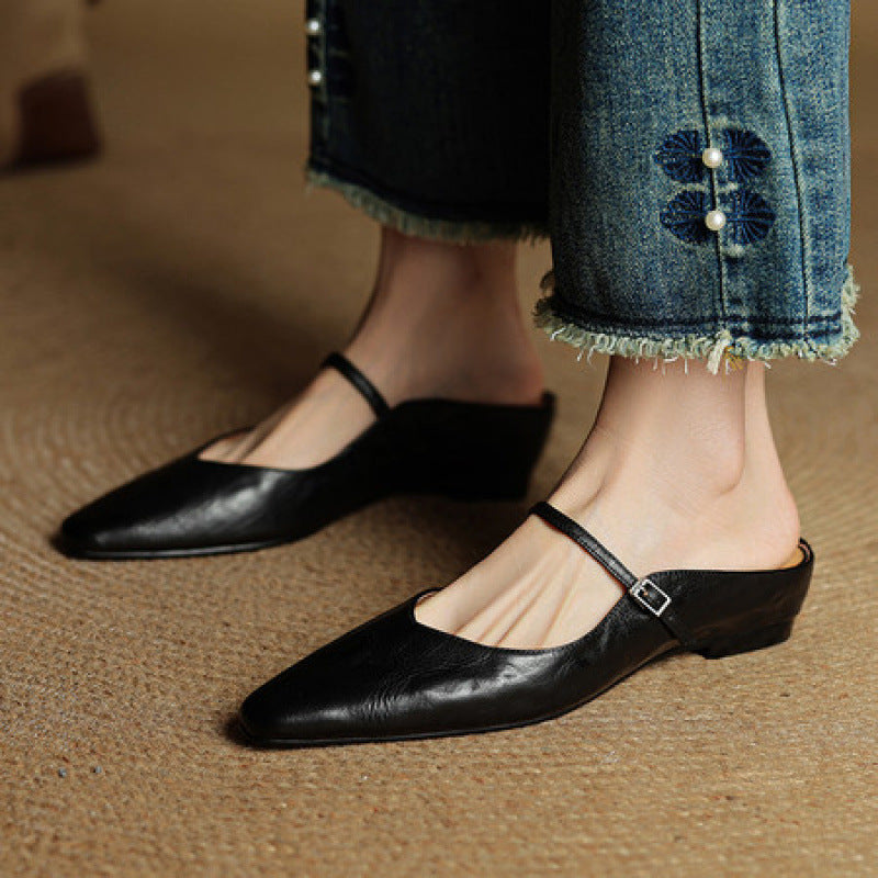 Womens Genuine Leather Wedge Sandals