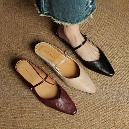 Womens Genuine Leather Wedge Sandals