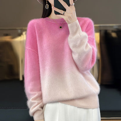 Womens Gradient Cashmere Sweater