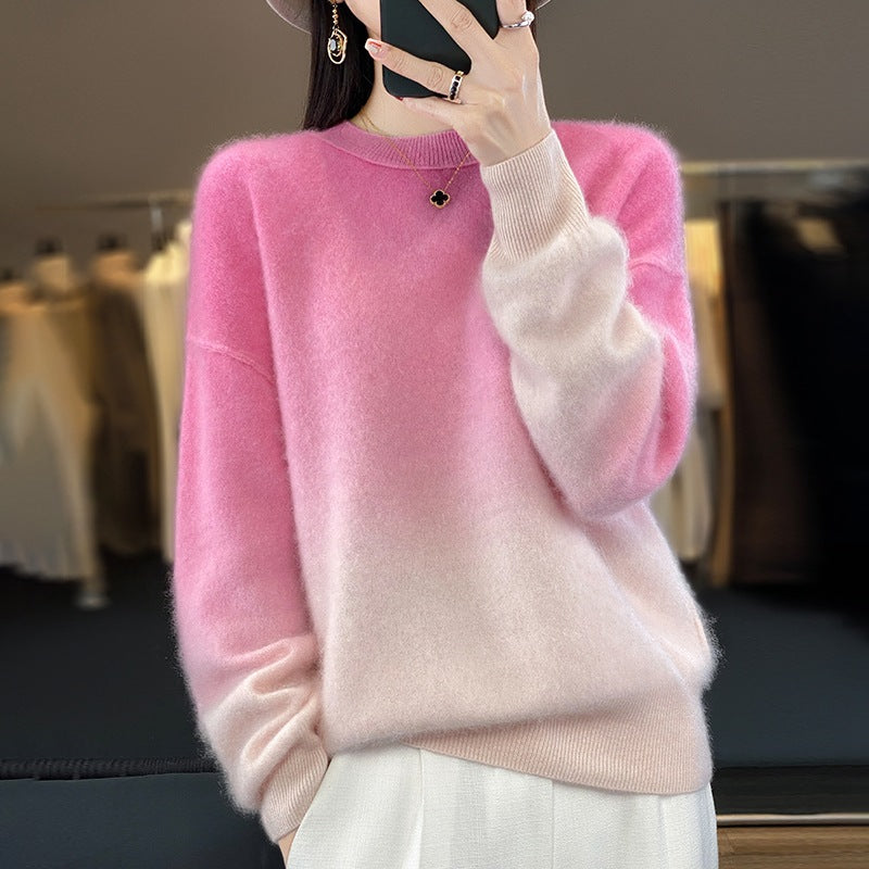 Womens Gradient Cashmere Sweater