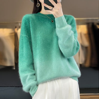 Womens Gradient Cashmere Sweater