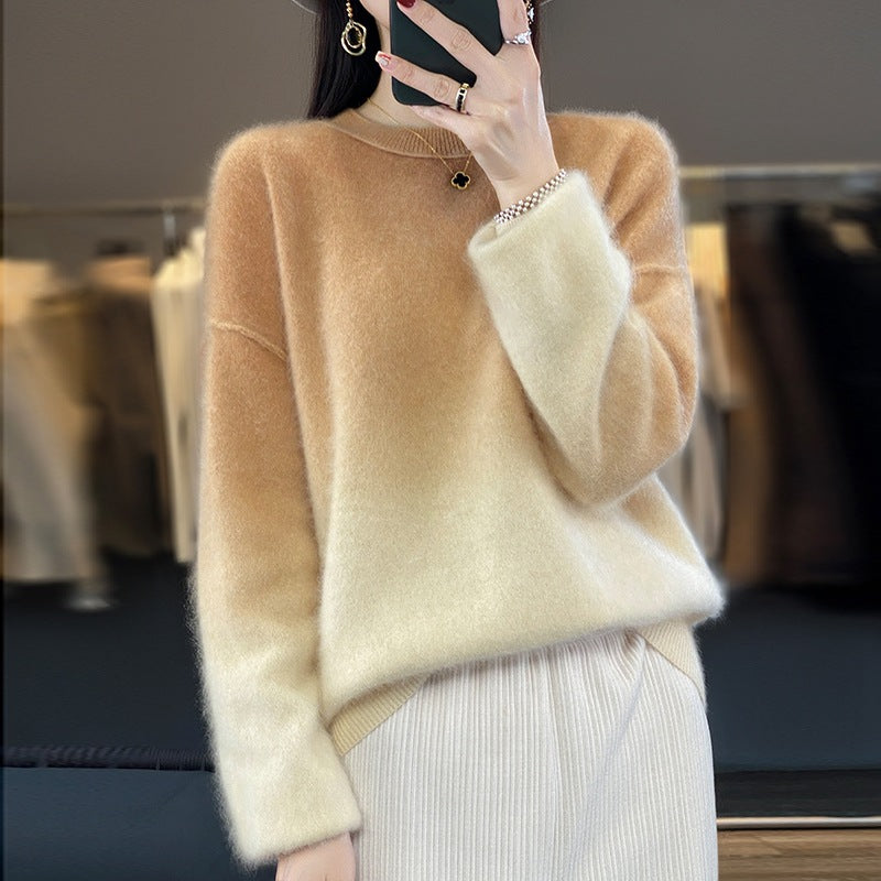 Womens Gradient Cashmere Sweater