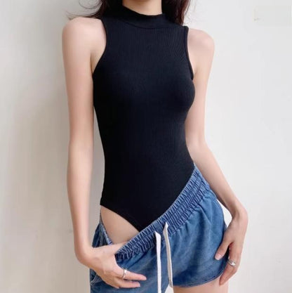 Womens Half Turtleneck Sleeveless Top