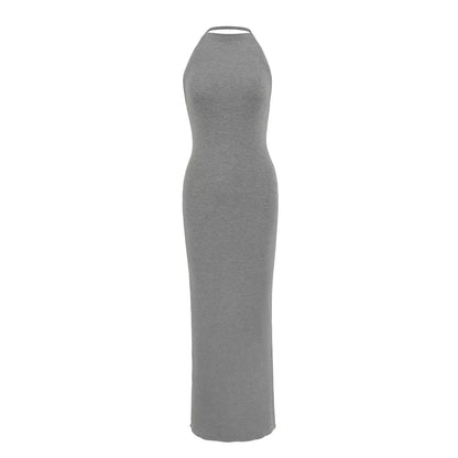 Womens Halter Backless Bodycon Long Dress
