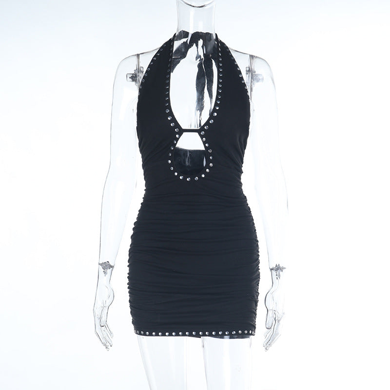 Womens Halter Neck Backless Bodycon Dress
