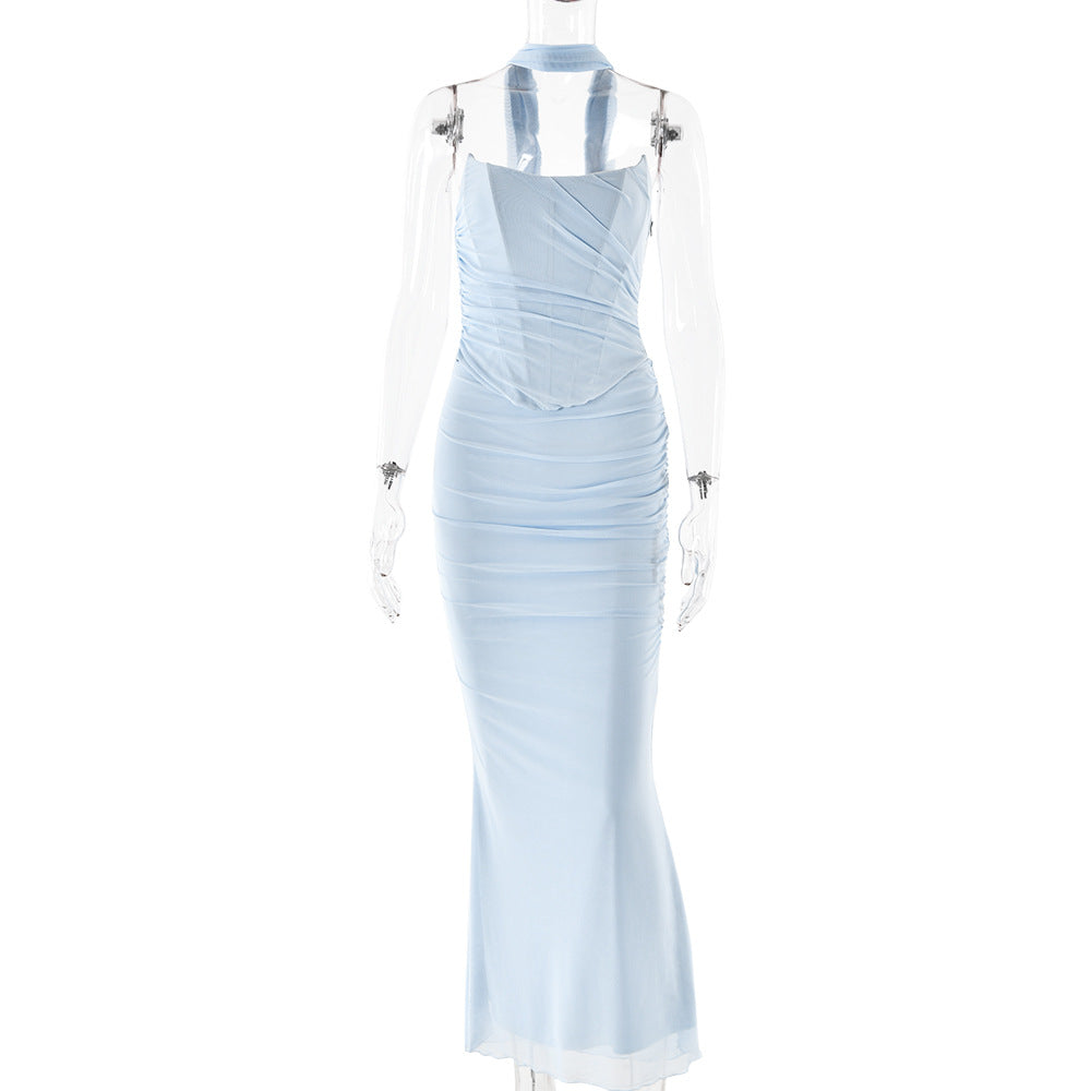 Womens Halter Neck Bodycon Dress Set