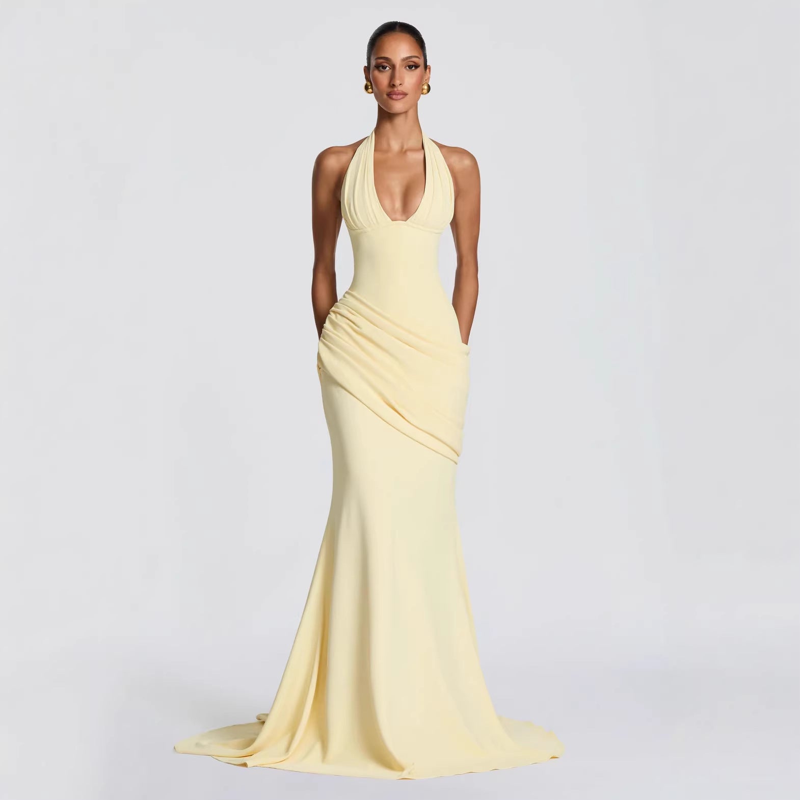 Womens Halter Neck Long Dress